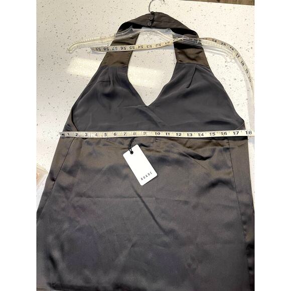 Ro&De Chocolate Brown Satin halter Top Sexy  NWT Womens Size Small - Picture 3 of 6